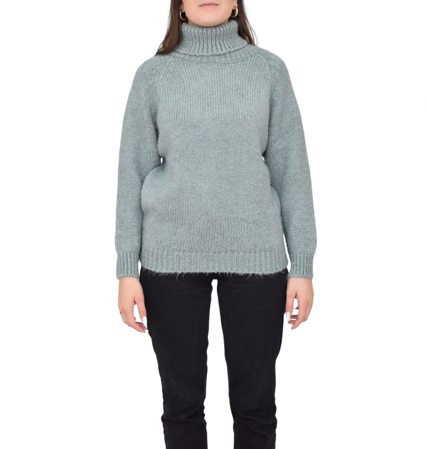 doretta-0028-4201-menta-1-1459x1536 Πλεκτή Μπλούζα Ζιβάγκο Σε Άνετη Γραμμή - Image 2