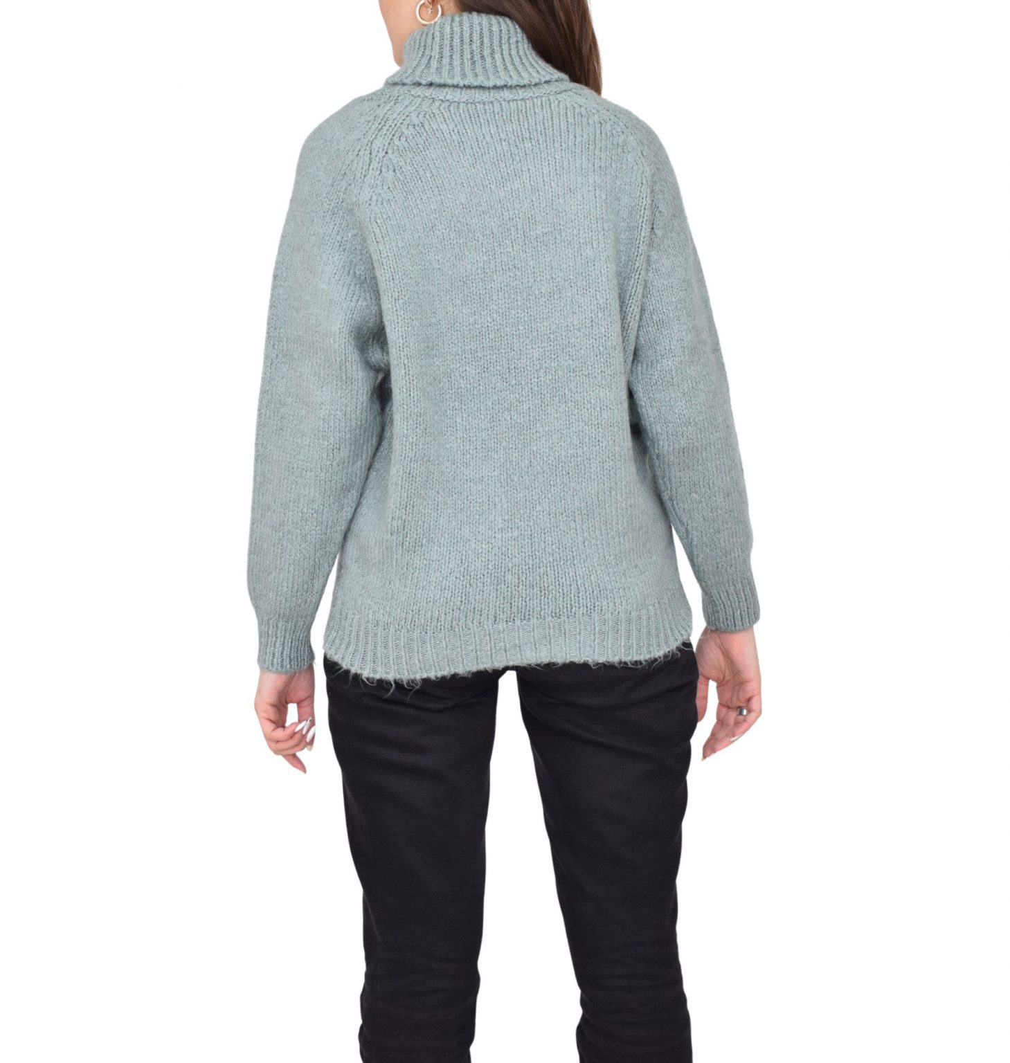 doretta-0028-4201-menta-2-1459x1536 Πλεκτή Μπλούζα Ζιβάγκο Σε Άνετη Γραμμή - Image 3