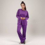 Σετ Βελουτέ Μπλούζα Και Παντελόνι Με Λάστιχο Στην Μέση