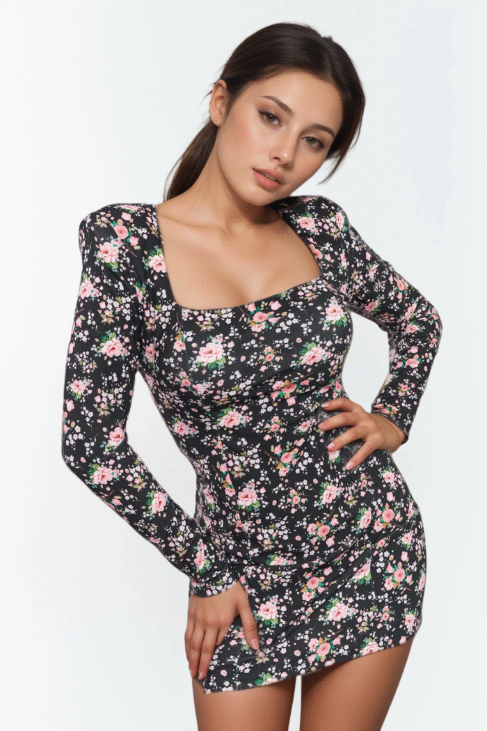Φόρεμα Floral Με Βάτες - Image 3