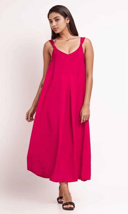 Φόρεμα Midi Ραντάκι Με "V" Και Κουφόπιετα