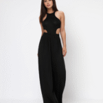 Παντελόνα Ψηλόμεση Φαρδιά Με Λάστιχο Μονόχρωμη