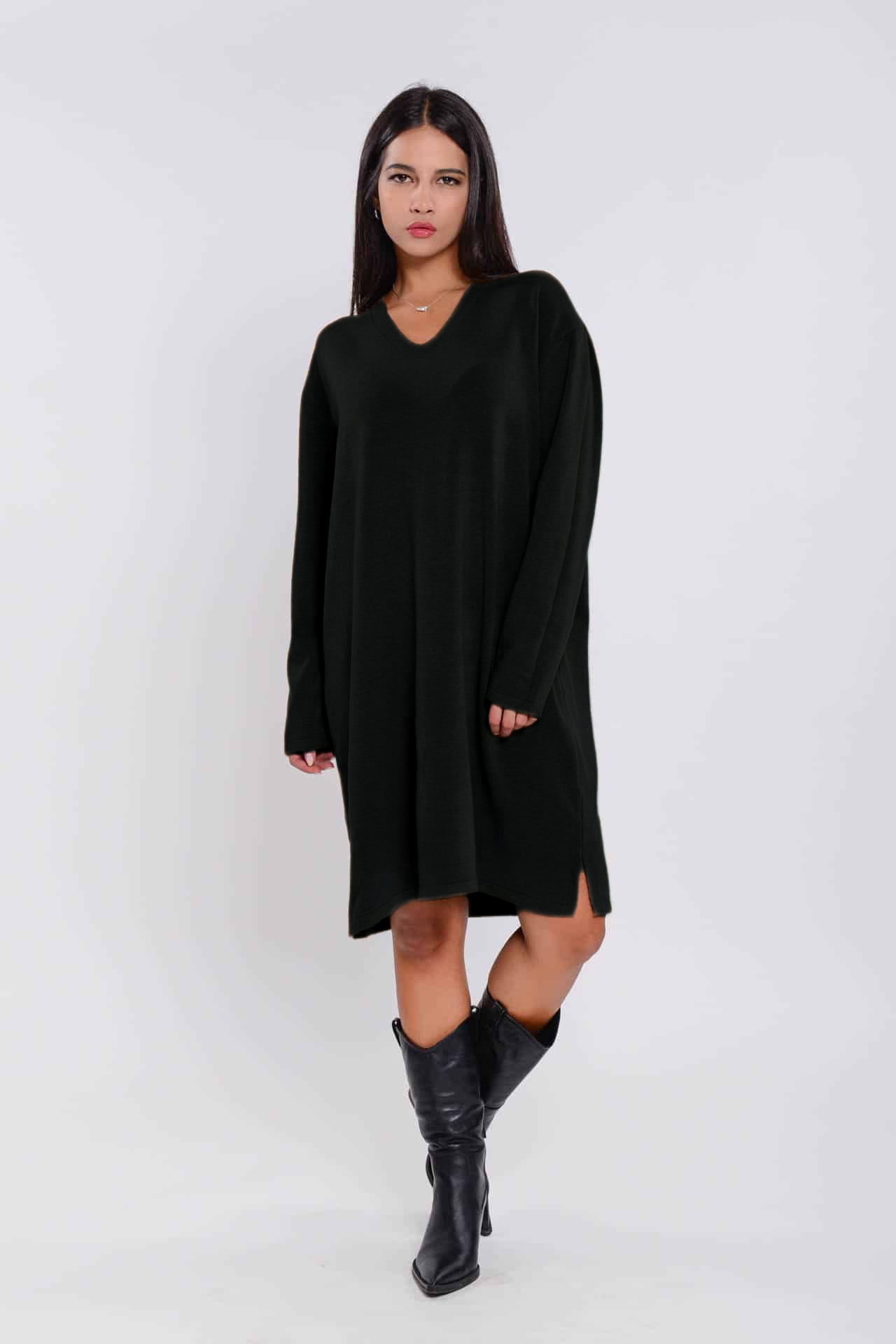 plekto-forema-me-v-4_X-Design Πλεκτό Φόρεμα με V - Image 9