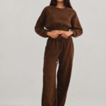 Σετ Crop Μπλούζα Με Wide Leg Παντελόνι