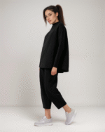 Σετ Φούτερ Χνούδι Μακρυμάνικη Μπλούζα Oversized Με Κλειστή Λαιμόκοψη - Παντελόνι Carrot Fit - Image 8