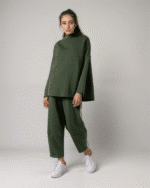 Σετ Φούτερ Χνούδι Μακρυμάνικη Μπλούζα Oversized Με Κλειστή Λαιμόκοψη - Παντελόνι Carrot Fit - Image 4