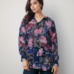 Πουκάμισο Εμπριμέ Με Λοξό Άνοιγμα Στο Πλάι