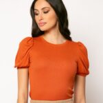 Μπλούζα Με Φουσκωτό Μανίκι Ριπ