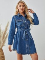 Τζιν Φόρεμα/Πουκάμισο/Jacket 3 Σε 1 Με Τρουκς