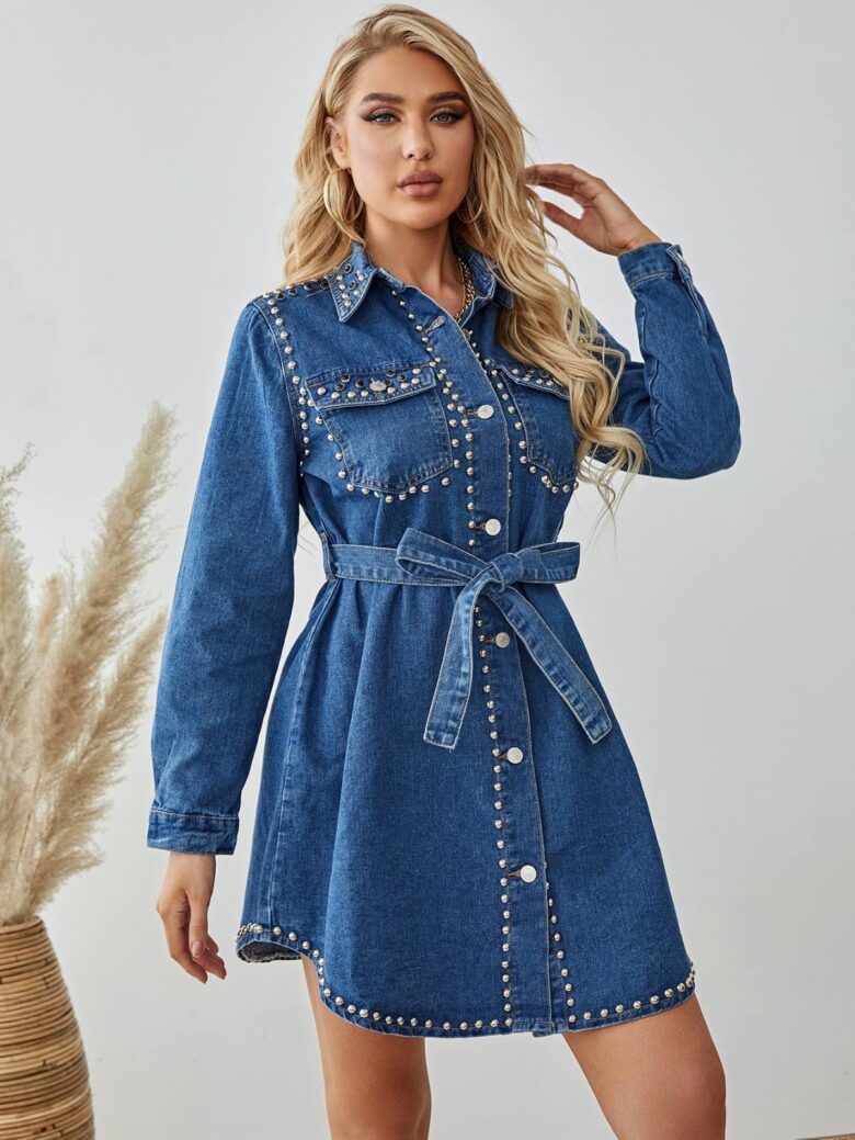 Τζιν Φόρεμα/Πουκάμισο/Jacket 3 Σε 1 Με Τρουκς - Image 1