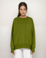 Μπλούζα Φούτερ Χνούδι Μακρυμάνικη Oversized Με Ριπ Λεπτομέρειες - Image 3