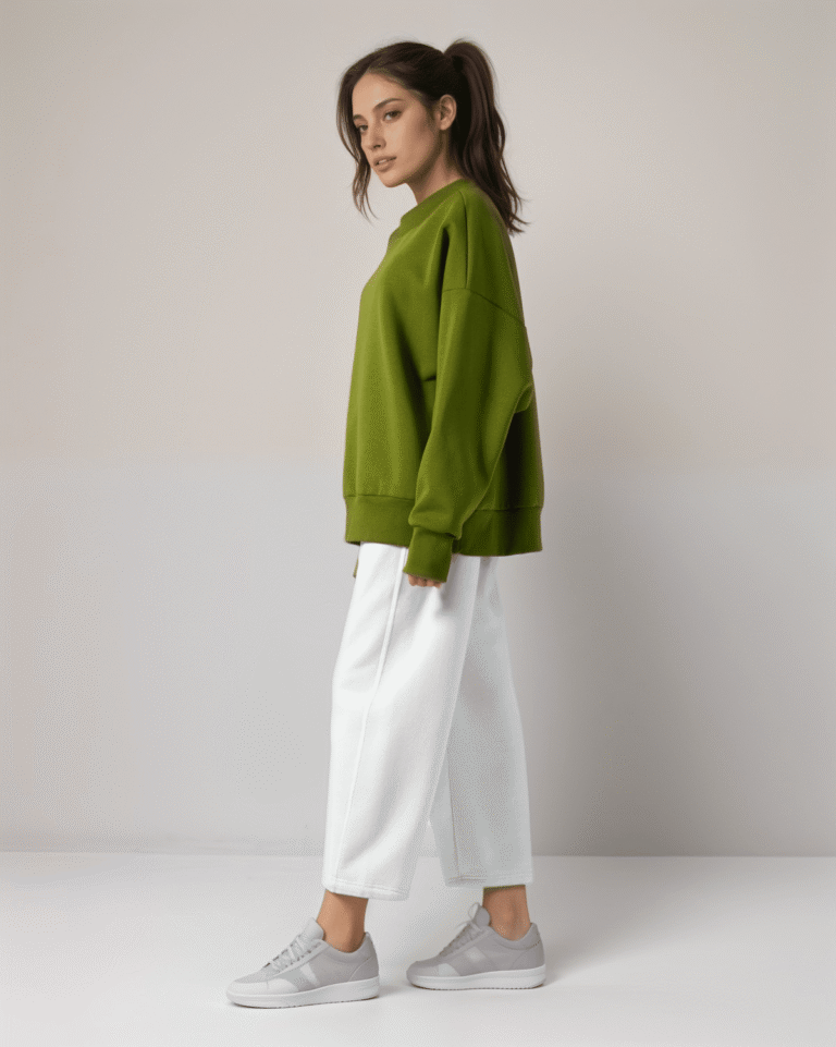 Μπλούζα Φούτερ Χνούδι Μακρυμάνικη Oversized Με Ριπ Λεπτομέρειες - Image 2