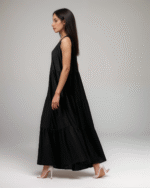 Φόρεμα Maxi Αμάνικο Oversized Με Βολάν Και Ζώνη - Image 3