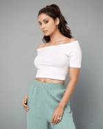 Μπλούζα Crop Top Με Χαμηλούς Ώμους - Image 3