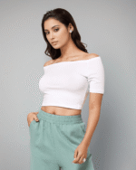 Μπλούζα Crop Top Με Χαμηλούς Ώμους - Image 2