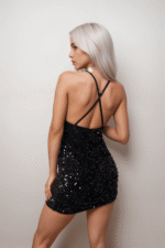 Mini Βελουτέ Φόρεμα Με Παγιέτες - Image 6