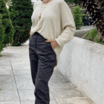 Φαρδύ Πλεκτό Ριπ Με V