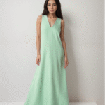 Φόρεμα Maxi Αμάνικο Με "V"