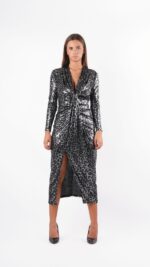 Φόρεμα Midi Animal Print Metallic - Image 3