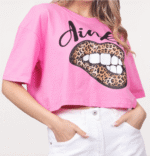 Κοντό T-Shirt Με Τύπωμα Χείλη