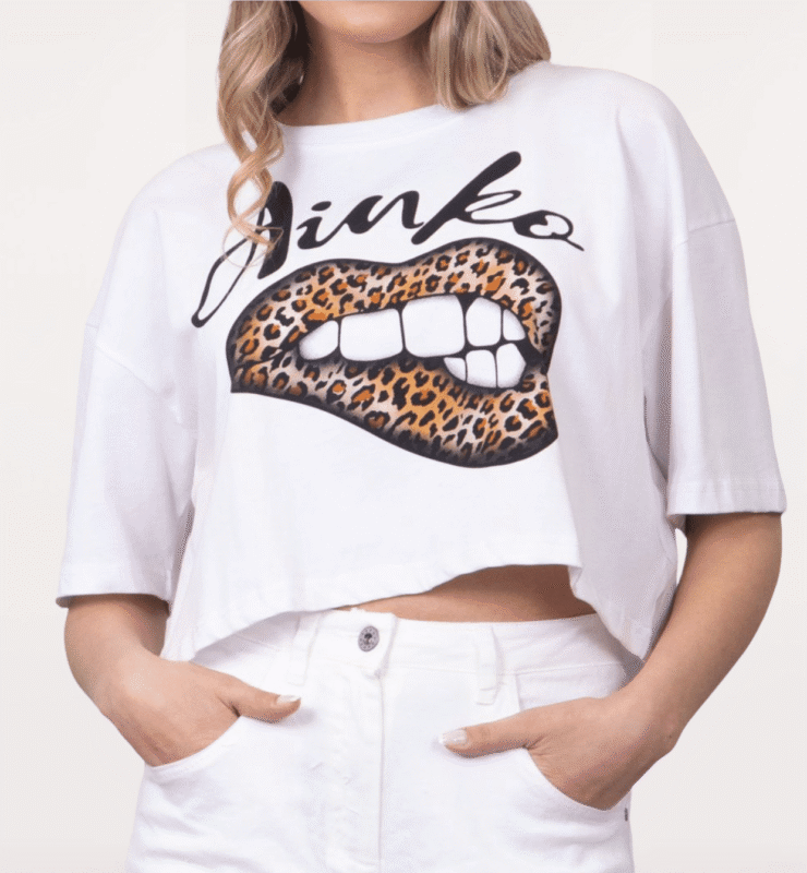 Κοντό T-Shirt Με Τύπωμα Χείλη - Image 2