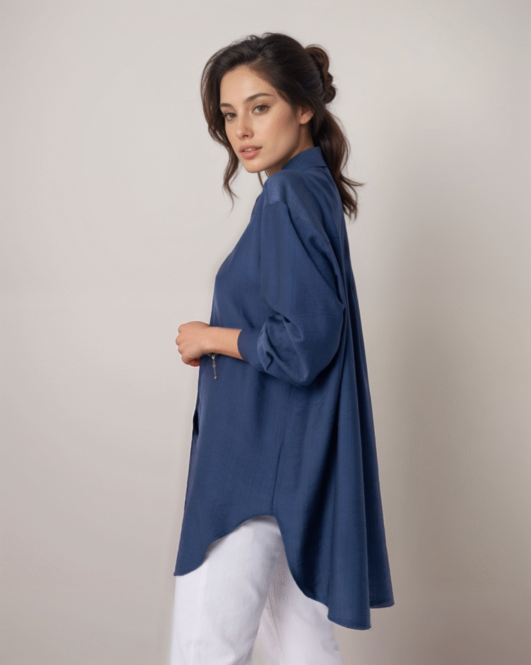 Πουκάμισο Μακρυμάνικο Oversized Με Πιέτες Στην Πλάτη - Image 3