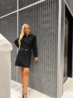 Μίνι Φόρεμα Σουέτ Με Ζώνη - Image 3