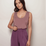 Μπλούζα Αμάνικη Με Χαμηλή Λαιμόκοψη