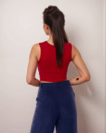 Μπλούζα Crop Top Αμάνικο Με Τετράγωνο Ντεκολτέ - Image 2