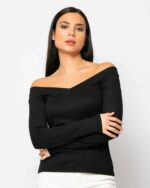 Μπλούζα Viscose Με V Μπροστά Και Πίσω