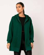 Ζακέτα Φούτερ Oversized Με Κουκούλα και Τσέπες