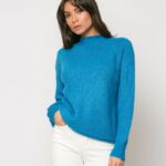 Πλεκτή Μπλούζα Με Ψηλή Λαιμόκοψη