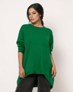 Ψιλό Πλεκτό Απαλή Υφή Oversized Πιο Κοντό Μπροστά
