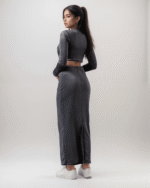 Σετ Βελουτέ Crop Top Χαμόγελο - Φούστα Midi Pencil - Image 2