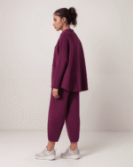 Σετ Φούτερ Χνούδι Μακρυμάνικη Μπλούζα Oversized Με Κλειστή Λαιμόκοψη - Παντελόνι Carrot Fit - Image 3