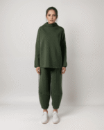 Σετ Φούτερ Χνούδι Μακρυμάνικη Μπλούζα Oversized Με Κλειστή Λαιμόκοψη - Παντελόνι Carrot Fit