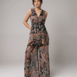 Σετ Μπλούζα Αμάνικη Με "V" Και Ζώνη - Παντελόνα Ψηλόμεση Με Λάστιχο Στην Μέση