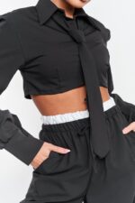 Σετ Πουκάμισο Cropped & Παντελόνι Boxer - Image 6