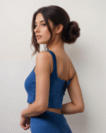 Σετ Ριπ Crop Top Αμάνικο - Κολάν Ποδηλατικό Ψηλόμεσο - Image 2