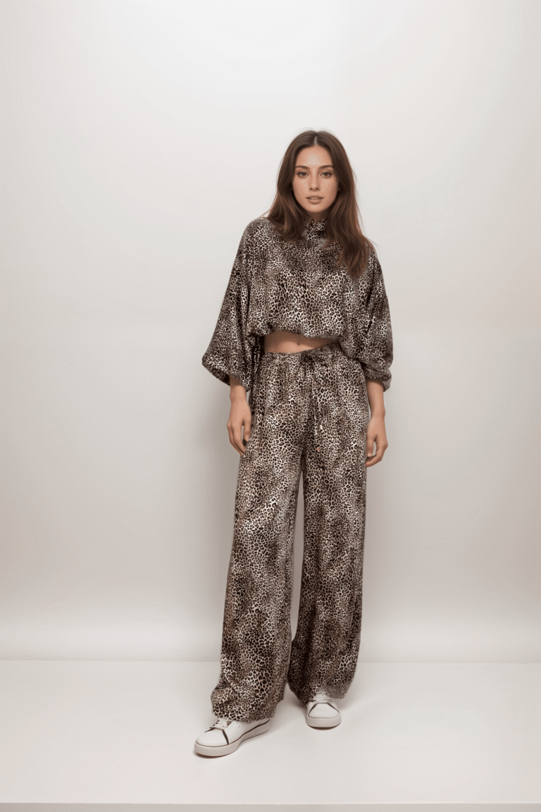 Σετ Τοπ Και Παντελόνα Σε Animal Print - Image 1