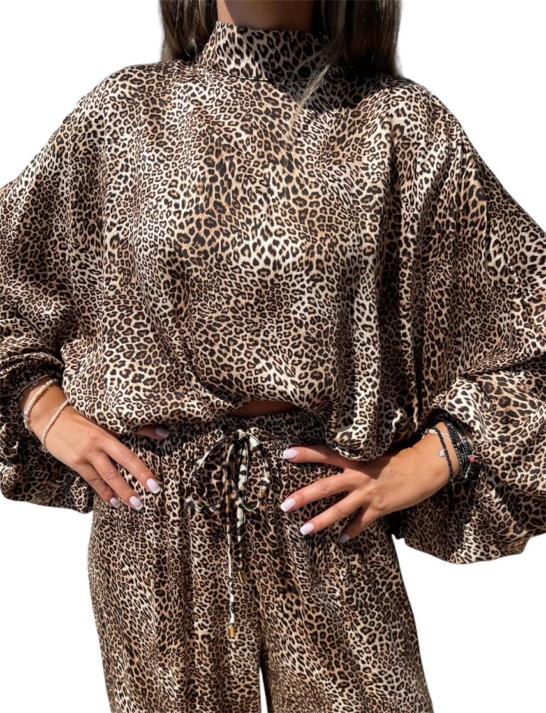 Σετ Τοπ Και Παντελόνα Σε Animal Print - Image 4