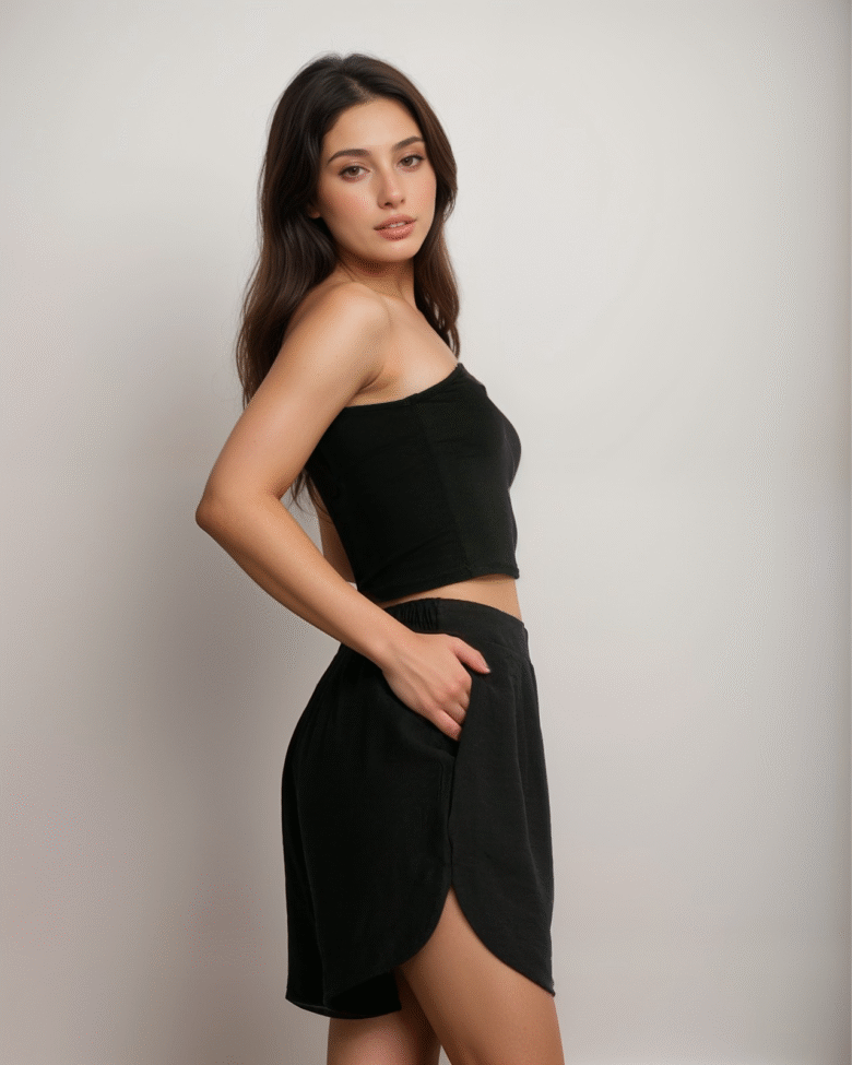 Shorts Στρογγυλεμένο Στο Τελείωμα Με Πιέτα - Image 3