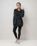 Ζακέτα Φούτερ Χνούδι Oversized Με Γιακά