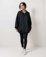 Ζακέτα Φούτερ Χνούδι Oversized Με Γιακά - Image 3