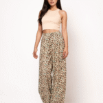 Παντελόνι Εμπριμέ Ψηλόμεσο Με Κουφόπιετες