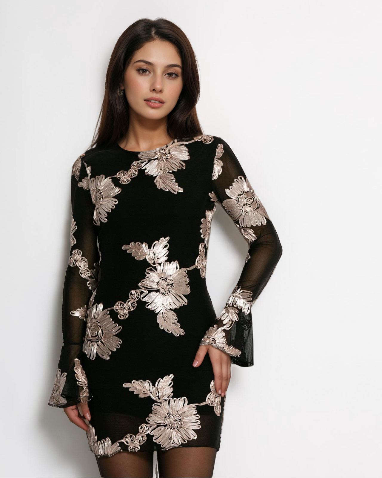 5DB_2994-1280x1600w_X-Design Φόρεμα Με Ανάγλυφα Λουλούδια - Image 11