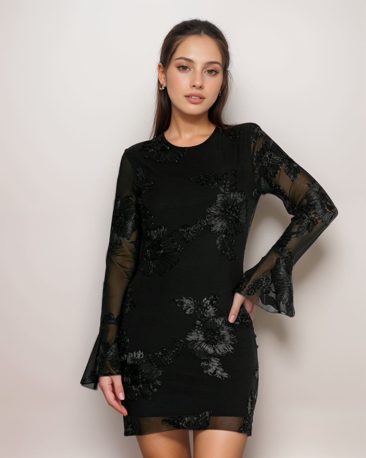 5DB_3122-1280x1600w_X-Design Φόρεμα Με Ανάγλυφα Λουλούδια - Image 9