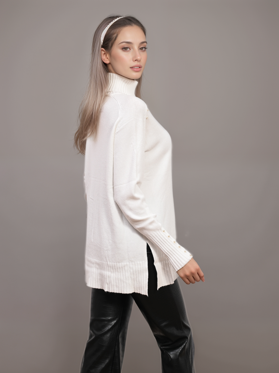 8176-9_X-Design Ζιβάγκο Πλεκτό Με Πέρλες Σε Μανίκια Και Ώμους - Image 6