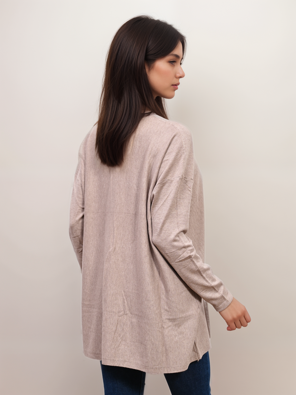 8203-25_X-Design Oversized Basic Πλεκτή Μπλούζα - Image 8