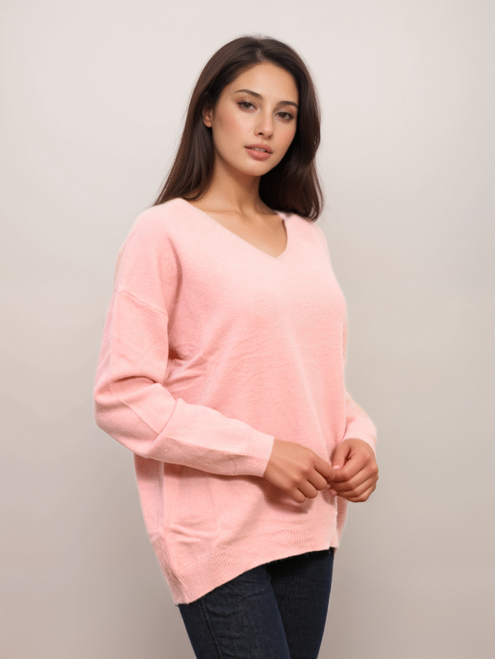 Πλεκτή Μπλούζα Oversized V Με Lurex - Image 12
